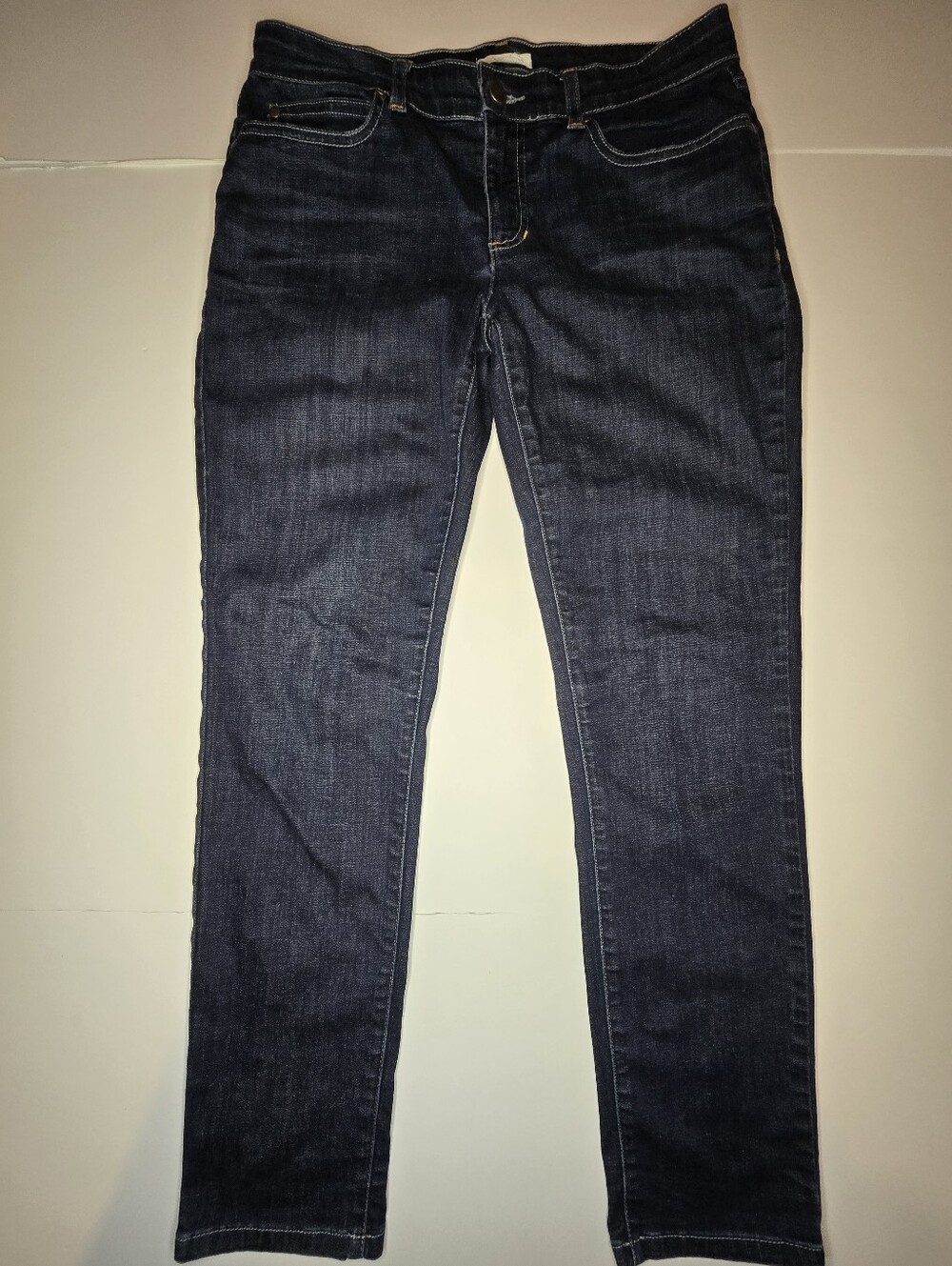 Eileen Fisher Women's Size 6 Dark Wash Straight Leg Stretch Jeans Denim